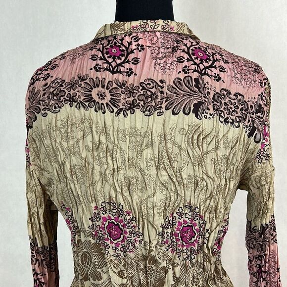 DressBarn Womens Semi-Sheer Button Front Shirt Sz Large Boho Y2K Fairy Stretchy - Picture 6 of 11